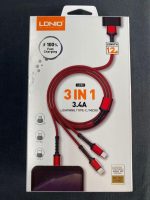 LDNIO 3.4A 3 EN 1 Câble de charge rapide avec une longueur de câble de 1,2 M