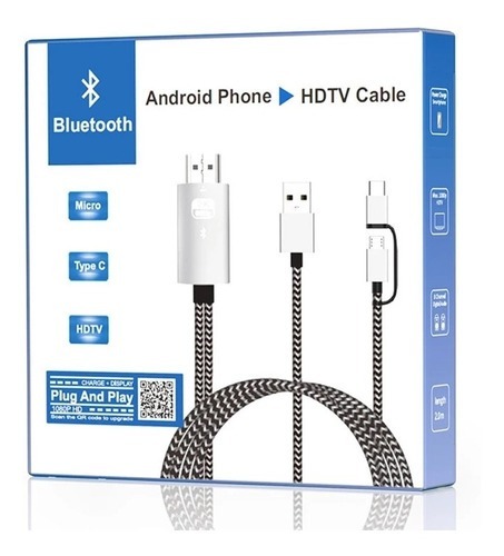 Cable-HDTV1-1.jpeg Bluetooth Transfer Audio USB HDMI Cable for IOS Type C Micro USB Android Phone Connect to TV HDTV Video Adapter Cable – Image 1