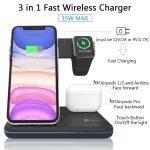 Support De Chargeur Sans Fil Qi 15W 3 En 1 – Image 3