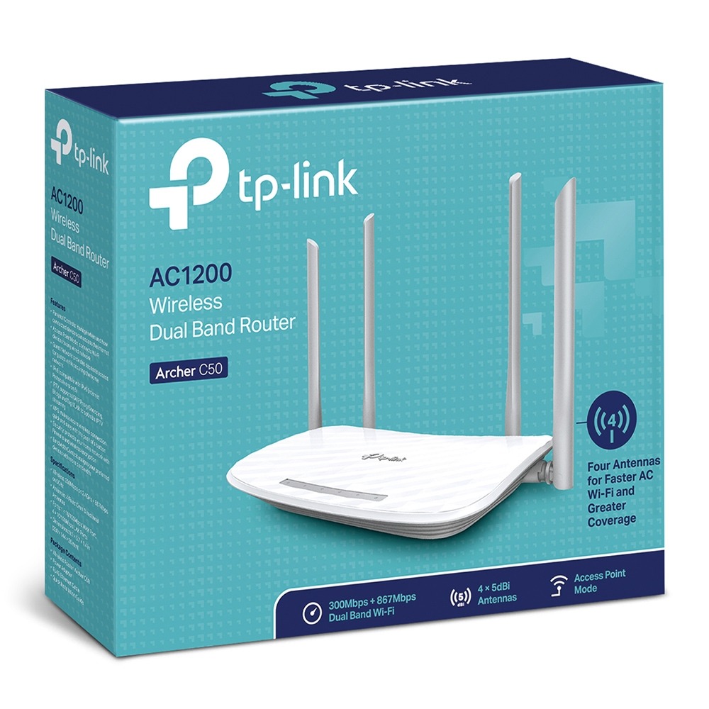 Archer-C50_UN_4.0-04_large_1515392761399p Archer C50 Routeur / Point d'accès WiFi bi-bande AC1200 Mbps – Image 1
